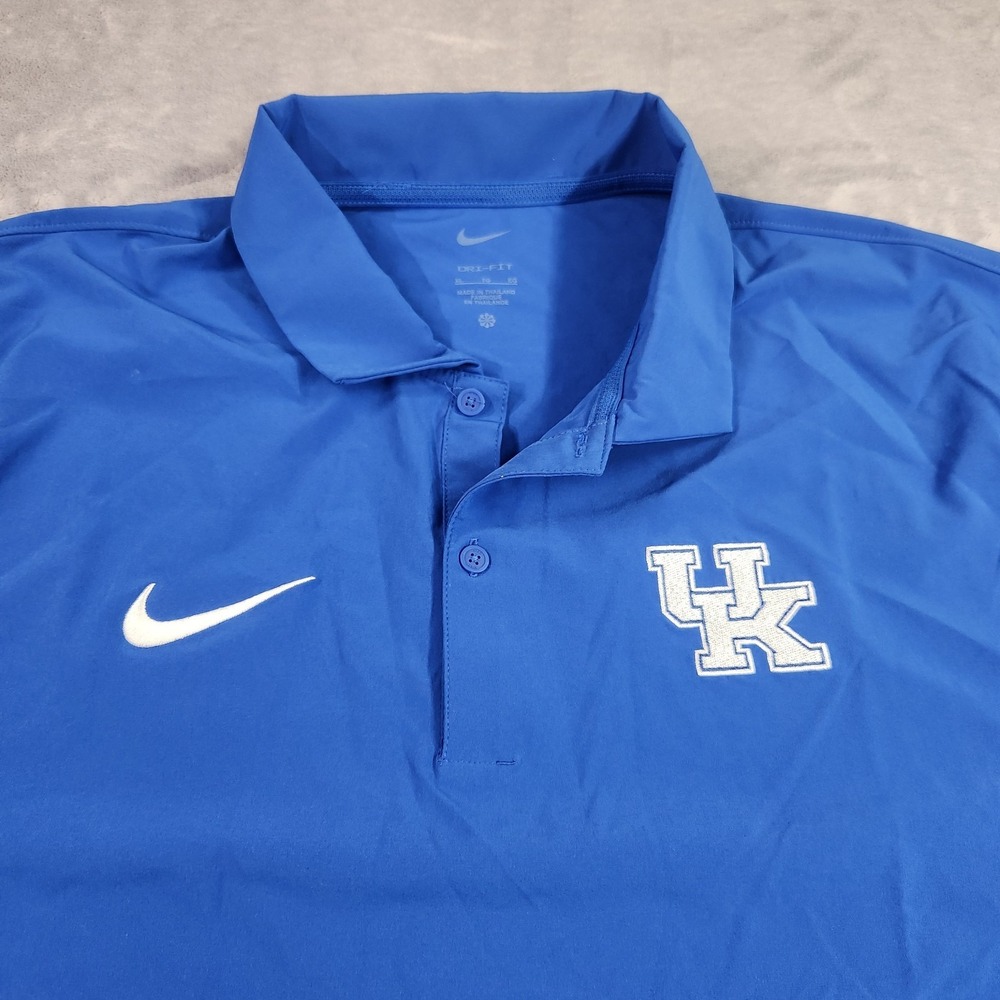 Nike Kentucky Wildcats Dri-FIT Polo Shirt Mens XL Royal Blue Golf Performance